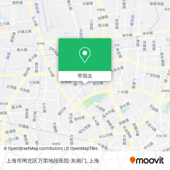 上海市闸北区万荣地段医院-东南门地图
