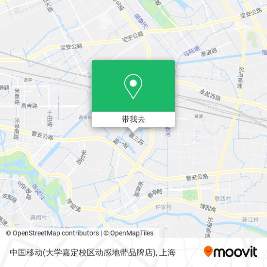 中国移动(大学嘉定校区动感地带品牌店)地图