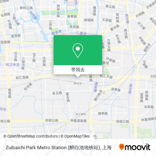 Zuibaichi Park Metro Station (醉白池地铁站)地图
