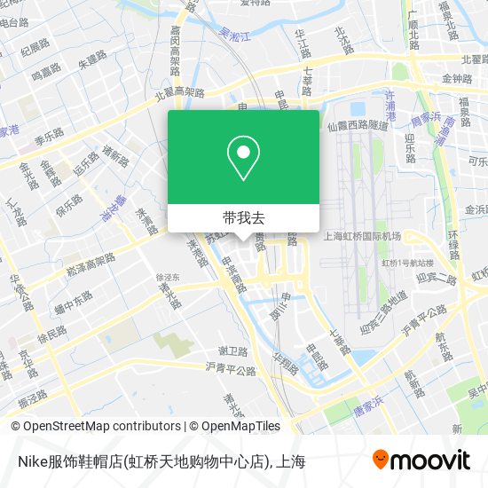Nike服饰鞋帽店(虹桥天地购物中心店)地图