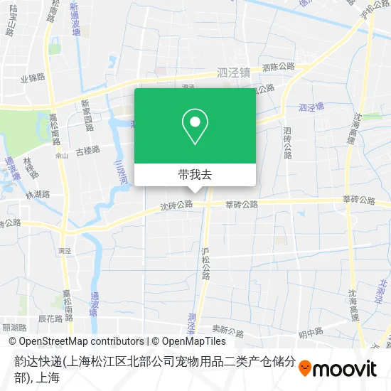 韵达快递(上海松江区北部公司宠物用品二类产仓储分部)地图