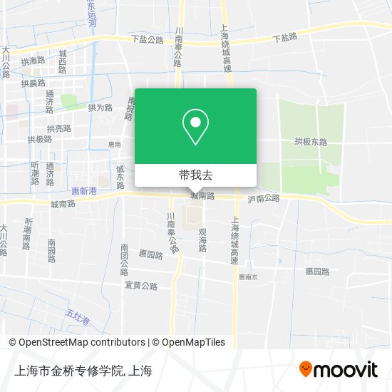 上海市金桥专修学院地图