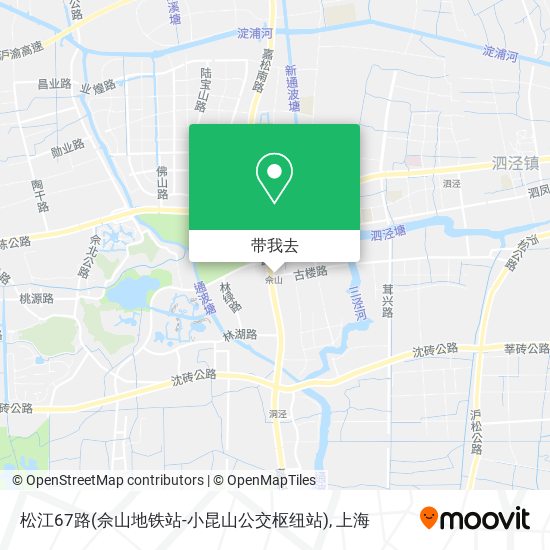 松江67路(佘山地铁站-小昆山公交枢纽站)地图