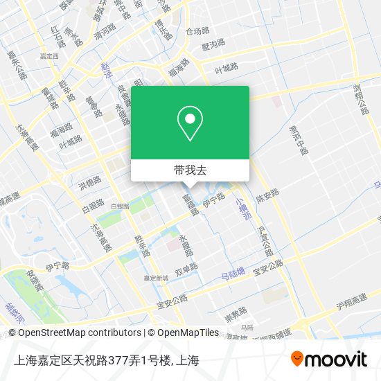 上海嘉定区天祝路377弄1号楼地图