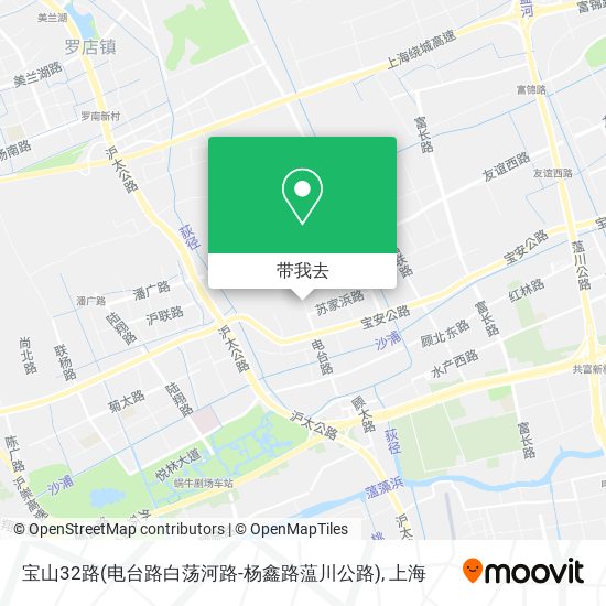 宝山32路(电台路白荡河路-杨鑫路蕰川公路)地图