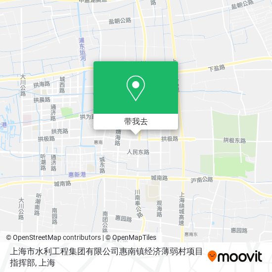 上海市水利工程集团有限公司惠南镇经济薄弱村项目指挥部地图