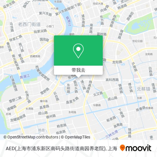 AED(上海市浦东新区南码头路街道南园养老院)地图