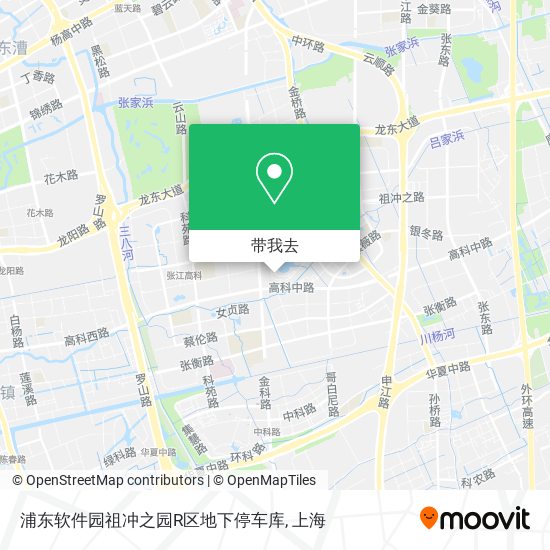 浦东软件园祖冲之园R区地下停车库地图