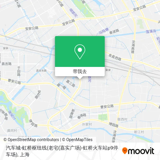 汽车城-虹桥枢纽线(老宅(嘉实广场)-虹桥火车站p9停车场)地图