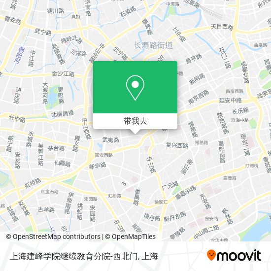 上海建峰学院继续教育分院-西北门地图