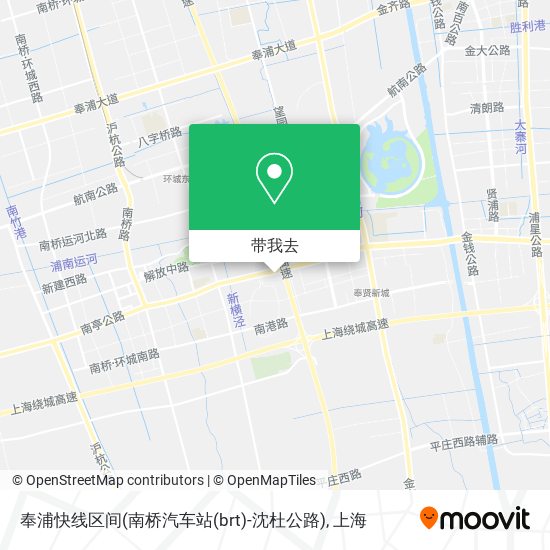 奉浦快线区间(南桥汽车站(brt)-沈杜公路)地图