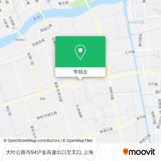 大叶公路与S4沪金高速出口交叉口地图