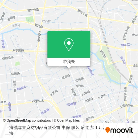 上海漉霖亚麻纺织品有限公司   中保 服装 后道 加工厂地图