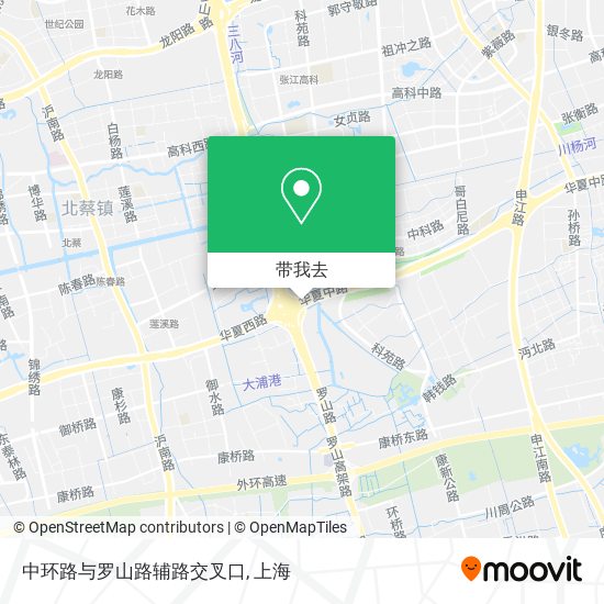中环路与罗山路辅路交叉口地图