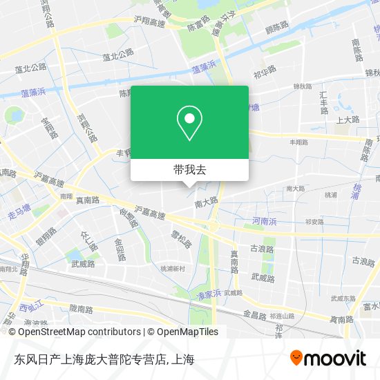 东风日产上海庞大普陀专营店地图