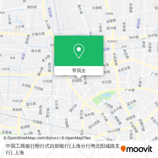 中国工商银行附行式自助银行(上海分行闸北阳城路支行)地图