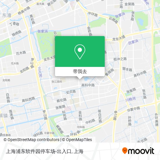 上海浦东软件园停车场-出入口地图