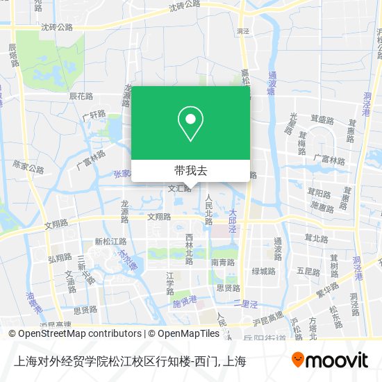上海对外经贸学院松江校区行知楼-西门地图