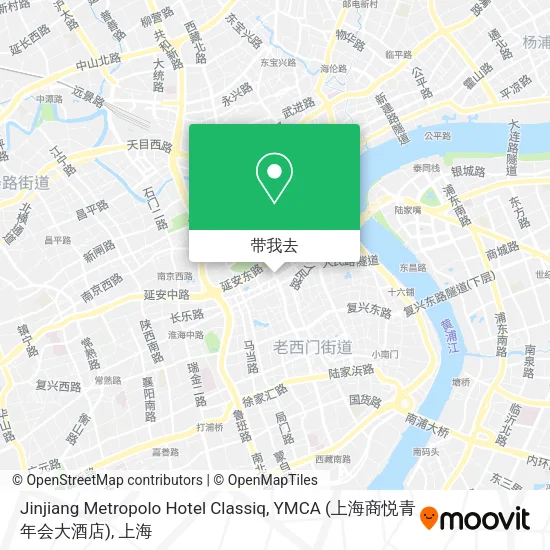 Jinjiang Metropolo Hotel Classiq, YMCA (上海商悦青年会大酒店)地图