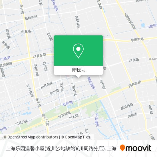 上海乐园温馨小屋(近川沙地铁站)(川周路分店)地图