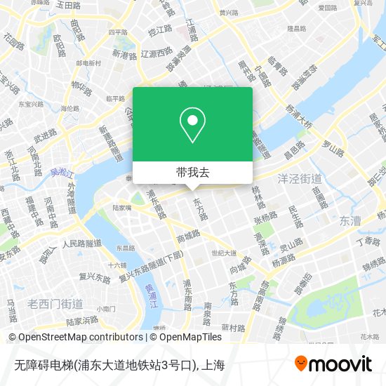 无障碍电梯(浦东大道地铁站3号口)地图