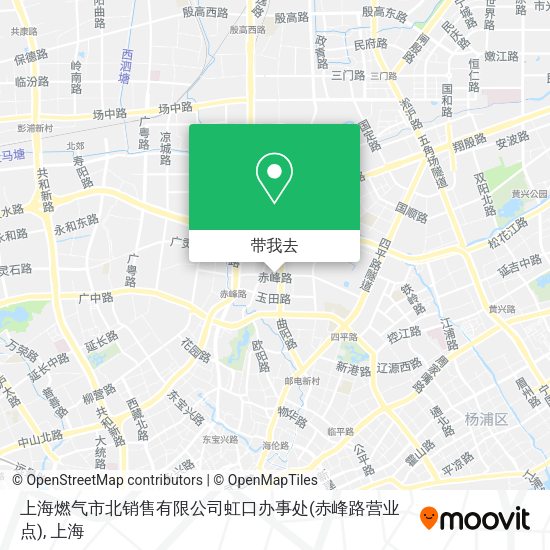 上海燃气市北销售有限公司虹口办事处(赤峰路营业点)地图