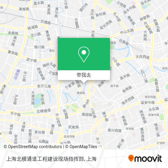 上海北横通道工程建设现场指挥部地图