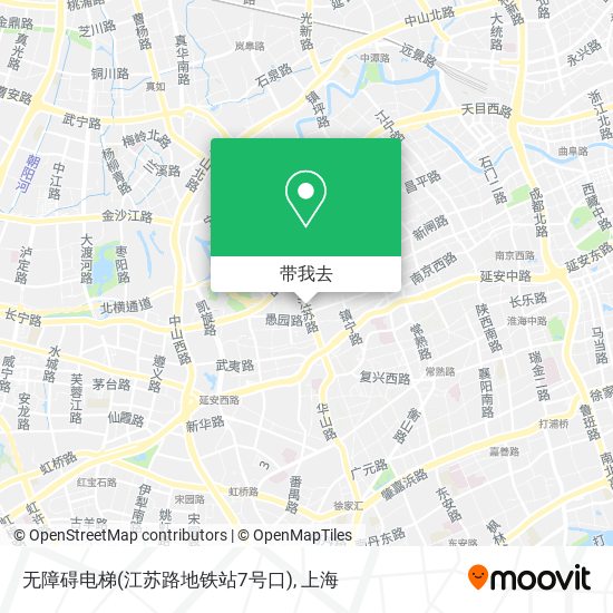 无障碍电梯(江苏路地铁站7号口)地图