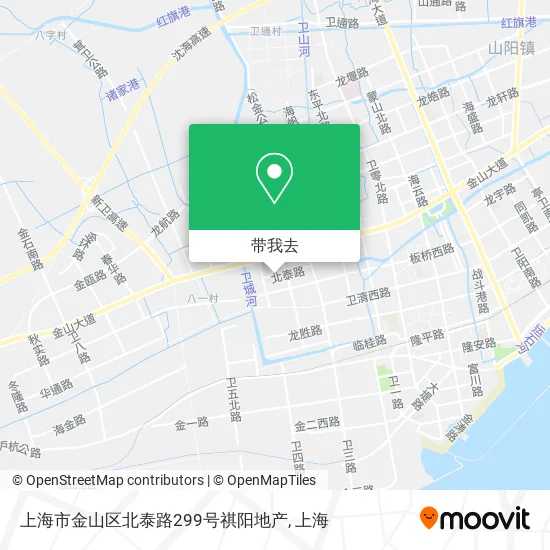 上海市金山区北泰路299号祺阳地产地图