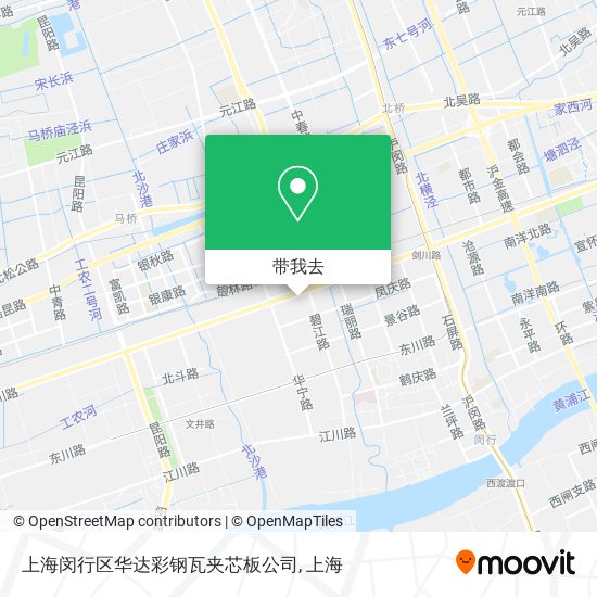 上海闵行区华达彩钢瓦夹芯板公司地图