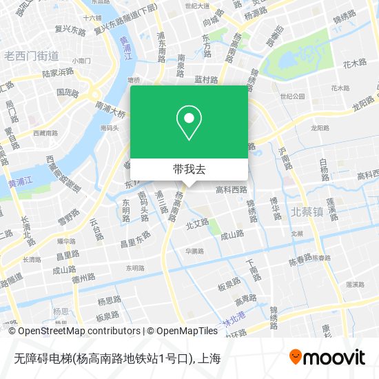 无障碍电梯(杨高南路地铁站1号口)地图