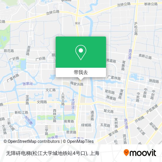 无障碍电梯(松江大学城地铁站4号口)地图