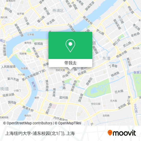 上海纽约大学-浦东校园(北1门)地图