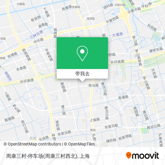 周康三村-停车场(周康三村西北)地图