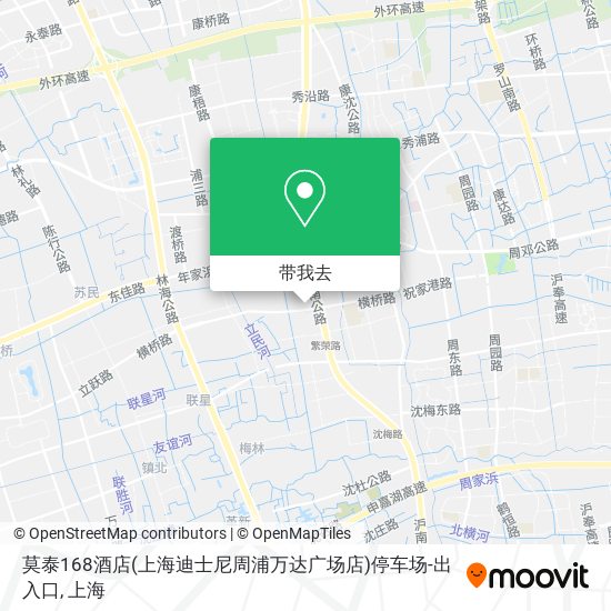 莫泰168酒店(上海迪士尼周浦万达广场店)停车场-出入口地图