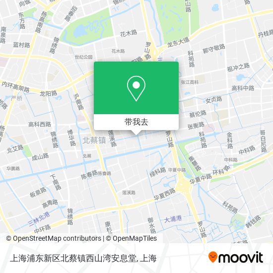 上海浦东新区北蔡镇西山湾安息堂地图