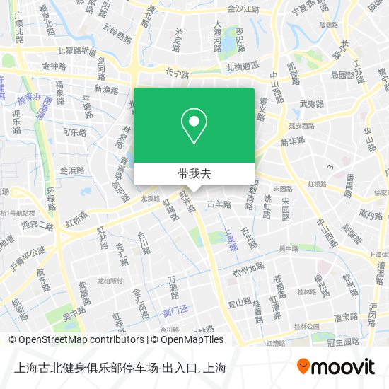 上海古北健身俱乐部停车场-出入口地图