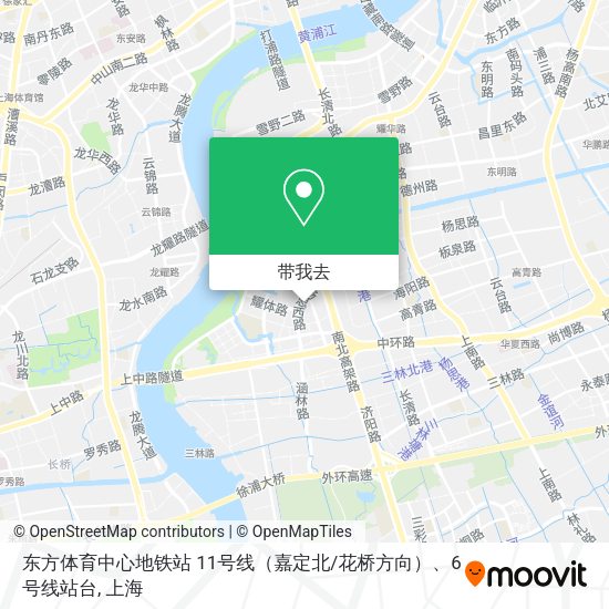 东方体育中心地铁站 11号线（嘉定北/花桥方向）、6号线站台地图