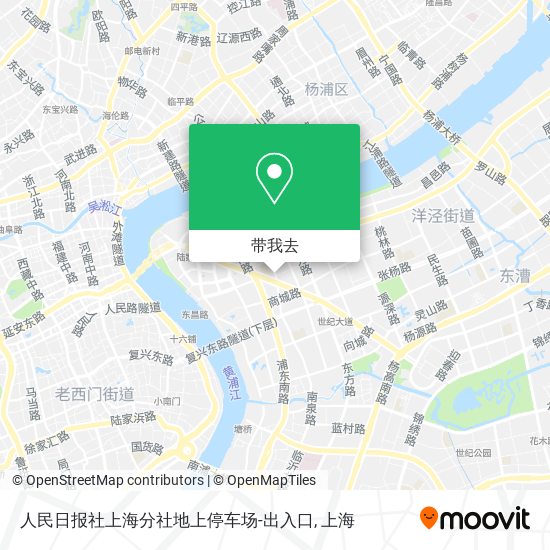 人民日报社上海分社地上停车场-出入口地图