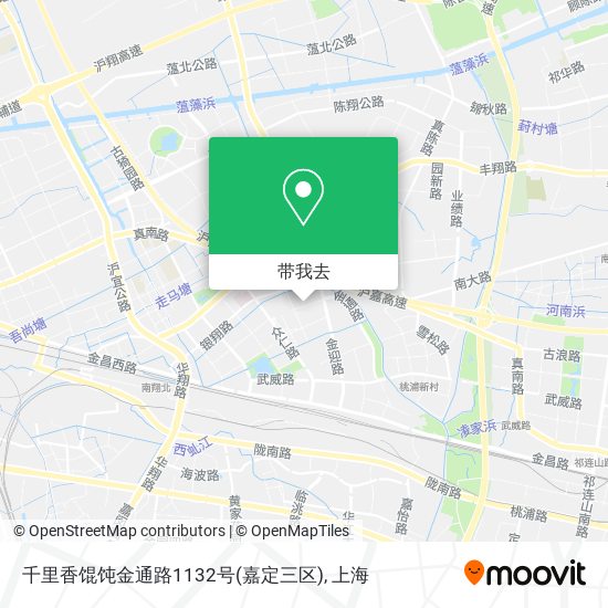 千里香馄饨金通路1132号(嘉定三区)地图