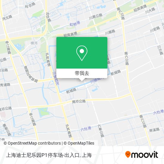 上海迪士尼乐园P1停车场-出入口地图