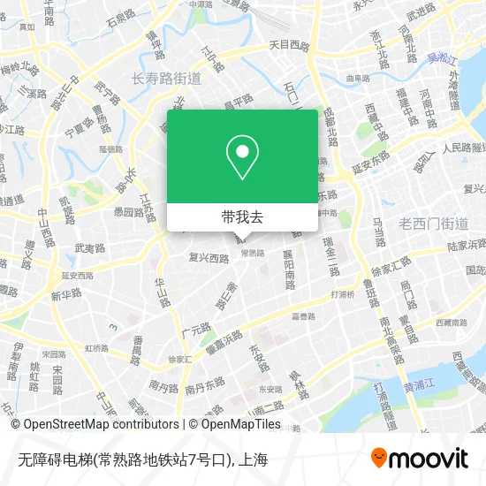 无障碍电梯(常熟路地铁站7号口)地图