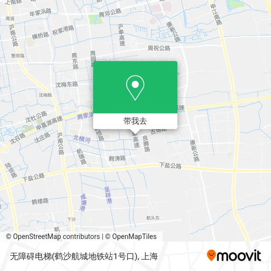 无障碍电梯(鹤沙航城地铁站1号口)地图