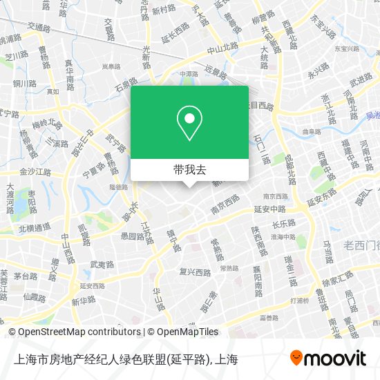 上海市房地产经纪人绿色联盟(延平路)地图