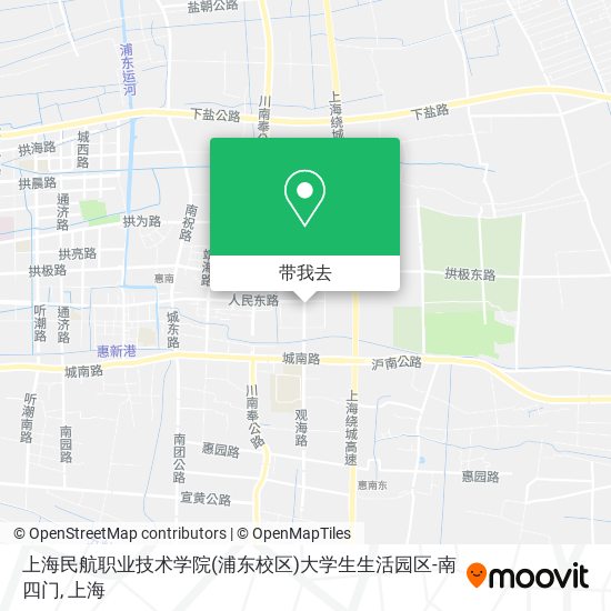 上海民航职业技术学院(浦东校区)大学生生活园区-南四门地图