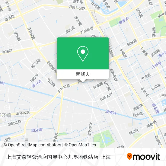 上海艾森轻奢酒店国展中心九亭地铁站店地图