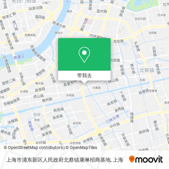 上海市浦东新区人民政府北蔡镇康琳招商基地地图