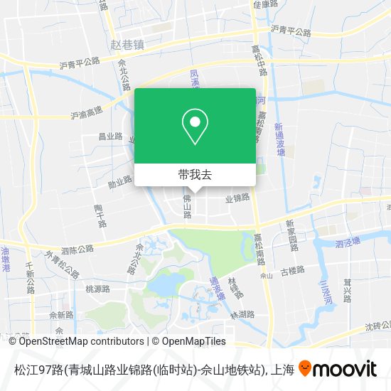 松江97路(青城山路业锦路(临时站)-佘山地铁站)地图