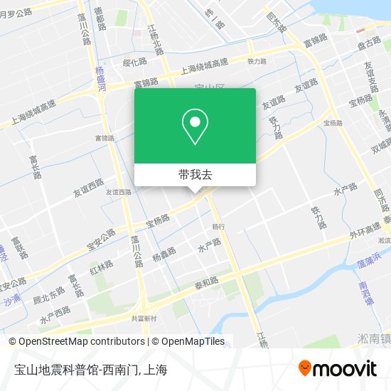宝山地震科普馆-西南门地图