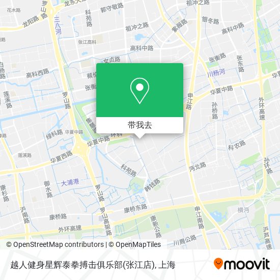 越人健身星辉泰拳搏击俱乐部(张江店)地图